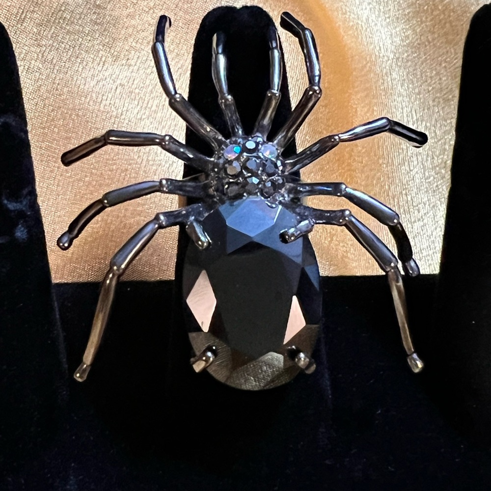 Black Spider Statement Ring - image 3